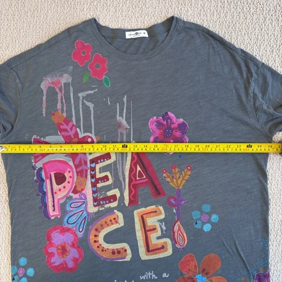 NATURAL LIFE | Life is a Canvas Maxi T-shirt Dress, Medium, Cotton, Peace - Picture 7 of 16